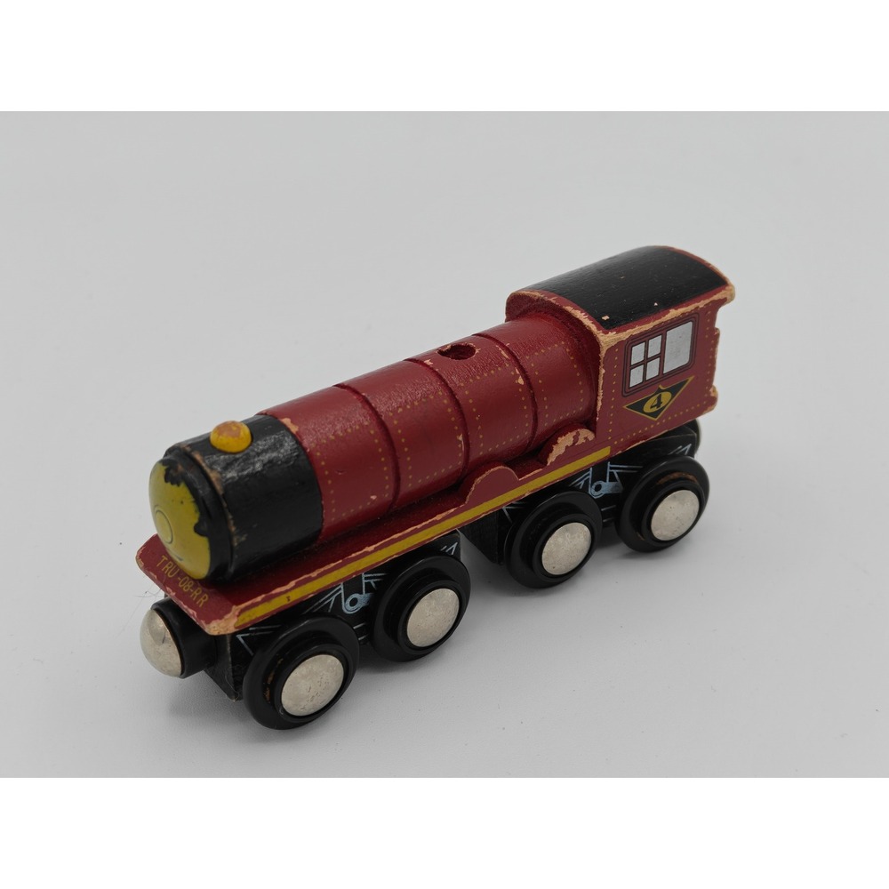 Toys‎ R Us Imaginarium Wooden Magnetic Steam Locomotive Engine Red Black TRU-08